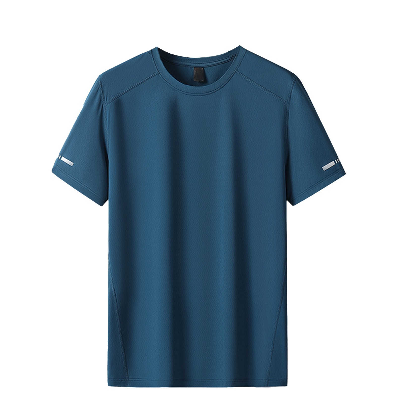 thumbnail image 1 of Camiseta de manga corta de seda helada para hombre: camiseta informal elástica, transpirable y de secado rápido para el verano, cómoda para practicar deporte y relajarse, 1 of 4